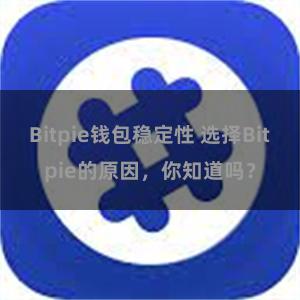 Bitpie钱包稳定性 选择Bitpie的原因，你知道吗？