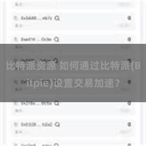 比特派资源 如何通过比特派(Bitpie)设置交易加速？